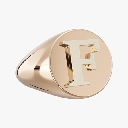 Alphabet (F) Gold Ring
